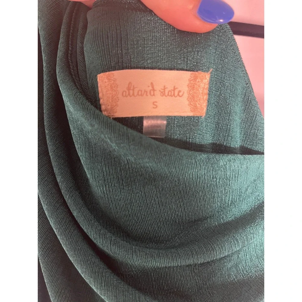 NWT Altar'd State Teal One Shoulder Ruched Draped Glam Mini Dress S